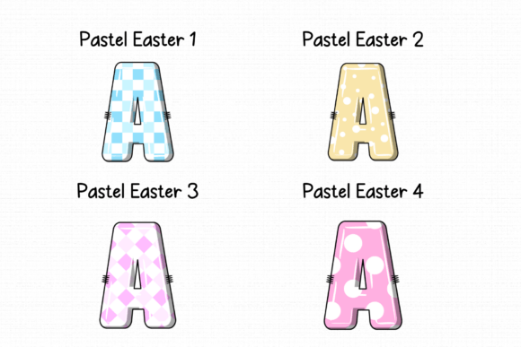 Pastel Easter Font PNG with transparent background - Preview 1