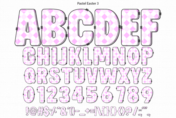 Pastel Easter Font PNG with transparent background - Preview 4