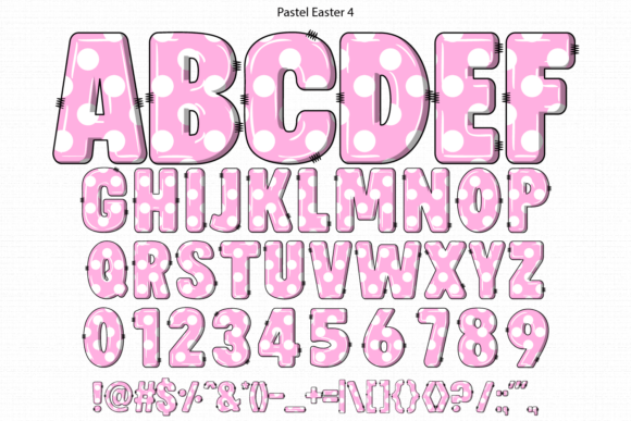 Pastel Easter Font PNG with transparent background - Preview 5