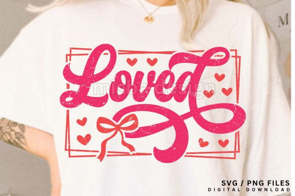 Retro Loved Valentine Coquette PNG SVG Graphic by misba design ...