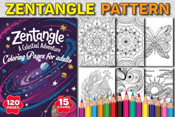 120 Zentangle Pattern Coloring Pages KDP