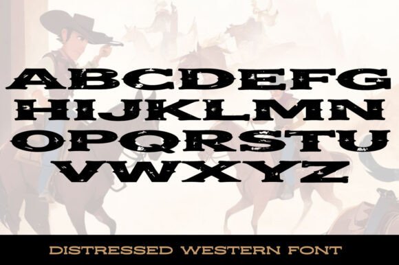 Cowboy Double Wide Font PNG with transparent background - Preview 1
