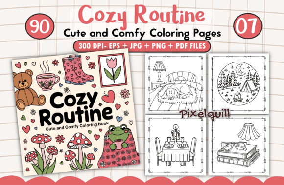 Cute & Comfy Cozy Routine Coloring Pages