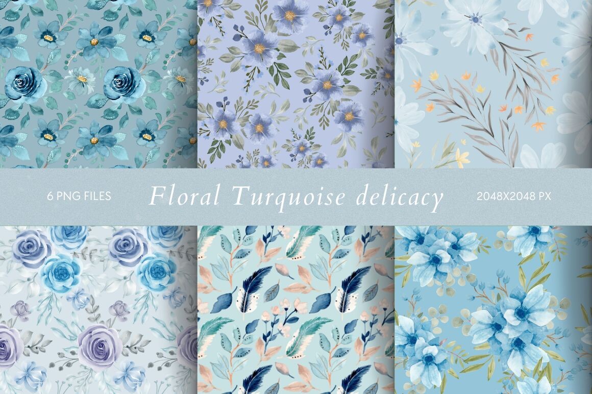 Floral Turquoise Delicacy Graphic by All_Design98 · Creative Fabrica