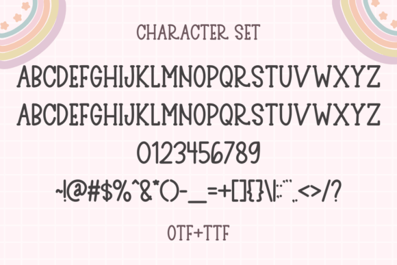 Heart Rainbow Font PNG with transparent background - Preview 2