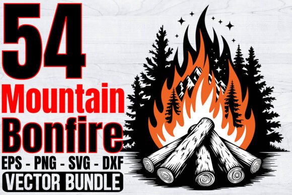 Mountain Bonfire SVG Bundle,Campfire SVG Graphic by Resal4019 ...