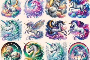 Starry Unicorns Clipart P1 Graphic by Wonders Artist · Creative Fabrica