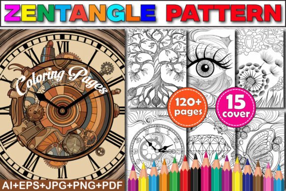 Zentangle Pattern Coloring Book for KDP