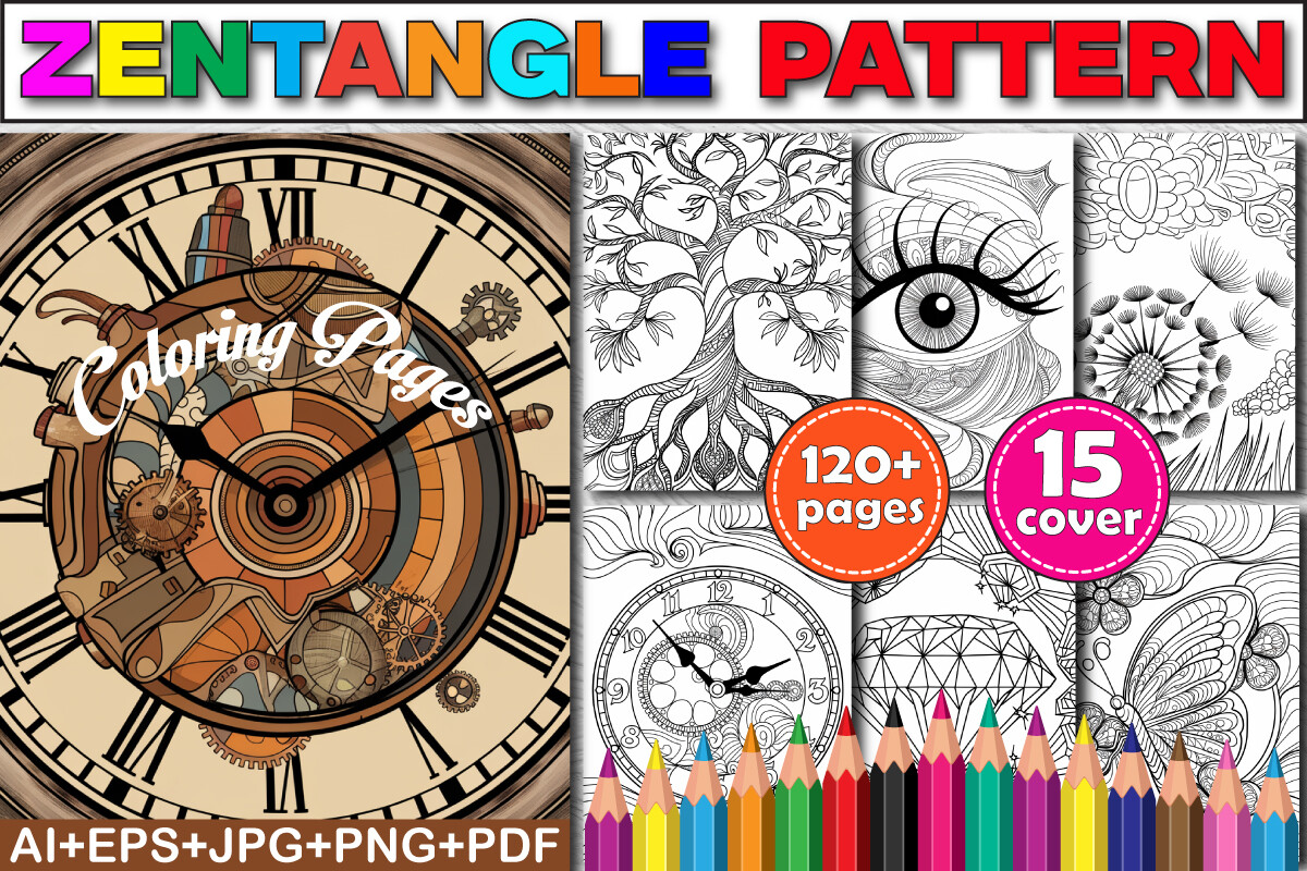 Zentangle Pattern Coloring Book for KDP