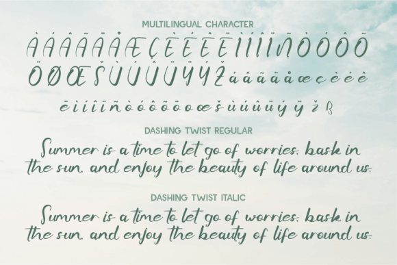 Dashing Twist Font PNG with transparent background - Preview 5