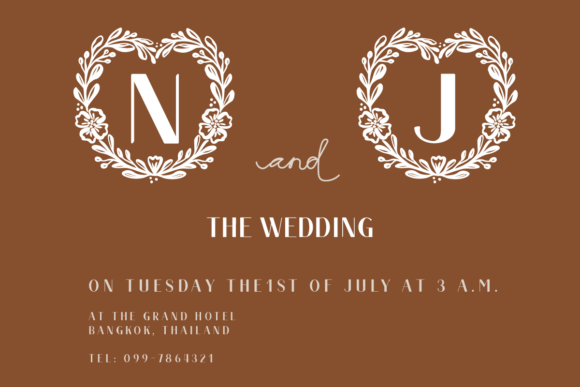 Floral Heart Monogram Font PNG with transparent background - Preview 1