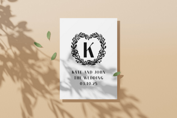 Floral Heart Monogram Font PNG with transparent background - Preview 4