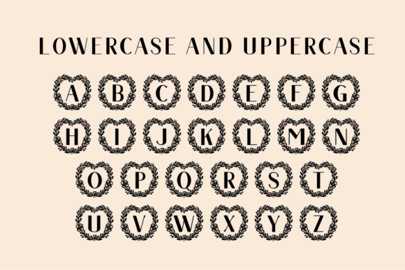 Floral Heart Monogram Font PNG with transparent background - Preview 6