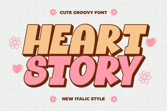 Heart Story Font PNG with transparent background - Preview 4