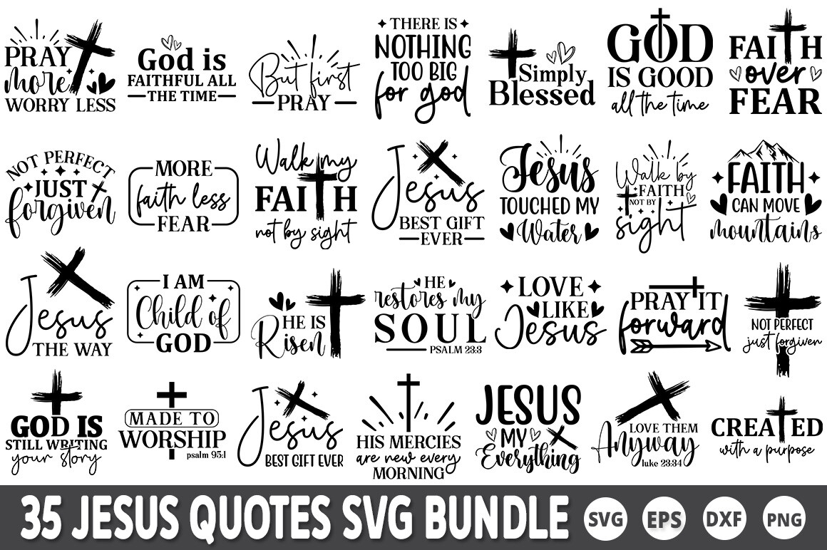 Jesus Quotes SVG Bundle Graphic by fokira · Creative Fabrica