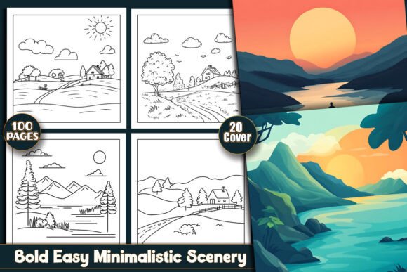 Minimalistic Scenery Coloring Pages