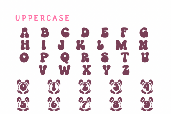Monogram Easter Bunny Font PNG with transparent background - Preview 2