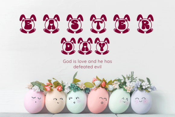 Monogram Easter Bunny Font PNG with transparent background - Preview 3