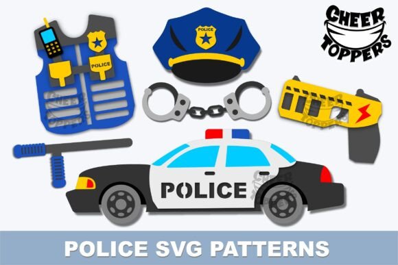 Police Svg Files POLICE Svg Elements Graphic by CheerToppers · Creative Fabrica