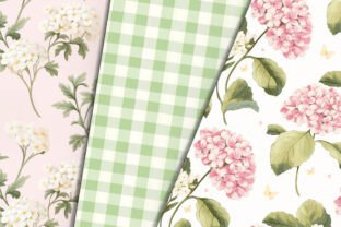 Pink Flowers Easter Garden Digital Paper Graphic by Petite Meadow ...