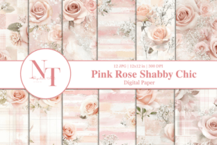 Pink Rose Shabby Chic Digital Paper Graphic by Nam Tiwa · Creative Fabrica