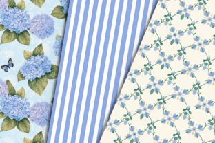Royal Blue Floral Digital Paper Graphic by Petite Meadow · Creative Fabrica