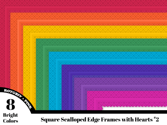Scalloped Borders Frames W/Hearts #2