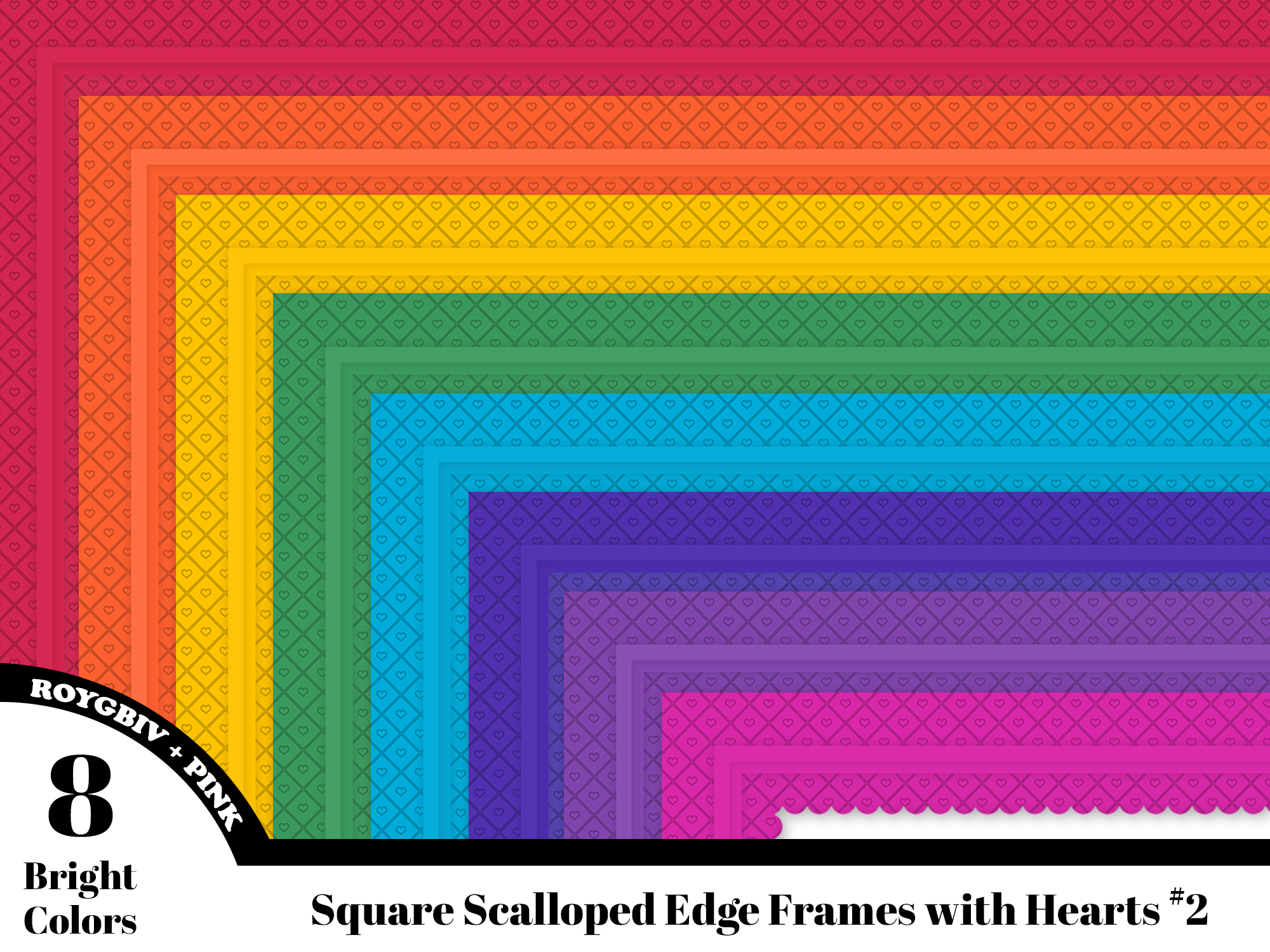 Scalloped Borders Frames W/Hearts #2