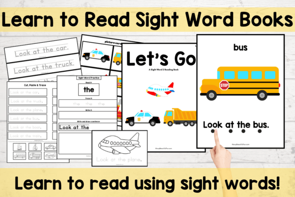 Transportation Sight Words and Vocabulary Flashcards
