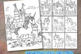 Unicorn Coloring Page for Kdp Graphic by KDP GURU · Creative Fabrica