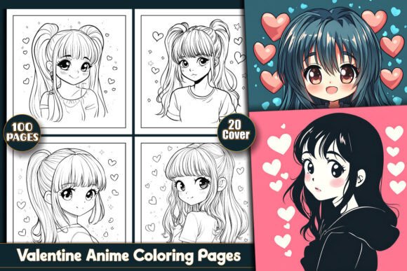 Valentine Anime Coloring Pages