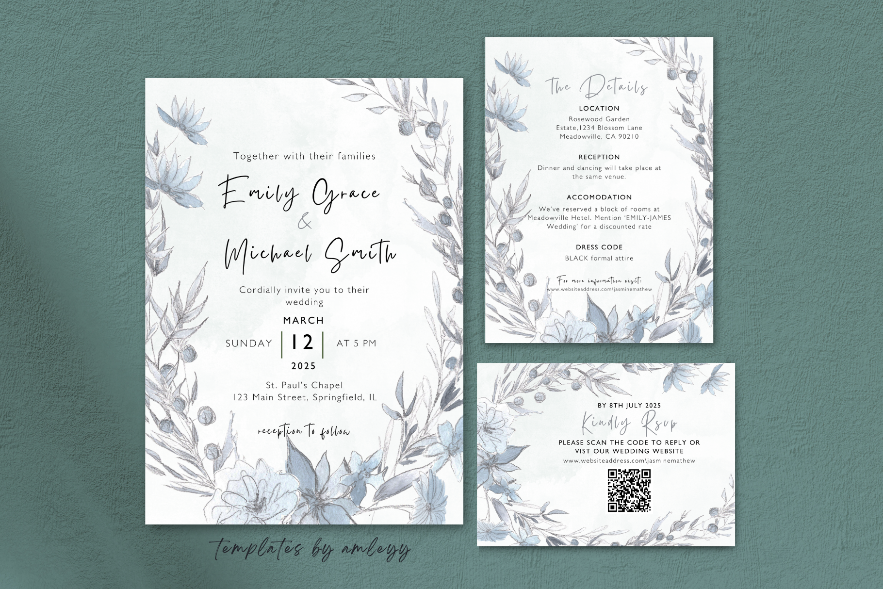 Vintage Wedding Invitation Suite