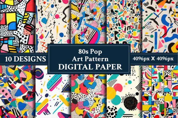 80S Pop Art Pattern Digital Paper