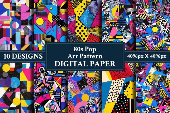 80S Pop Art Pattern Digital Paper