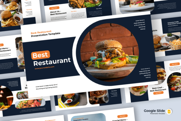 Preview of Best Restaurant - Google Slides food presentation template