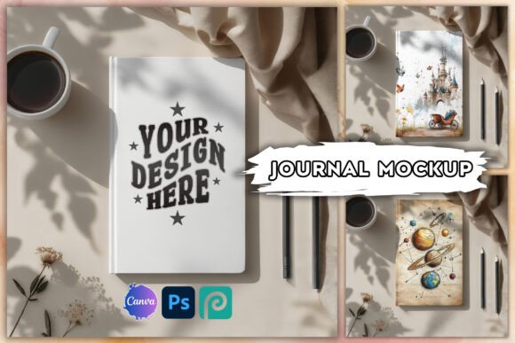 Book Cover Journal Template Canva + PSD
