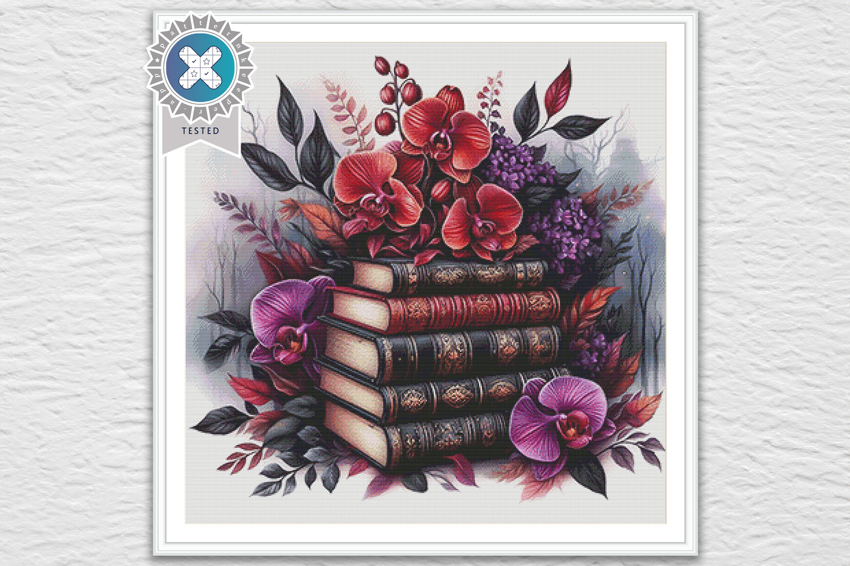 Books Orchids Cross Stitch Pattern PDF