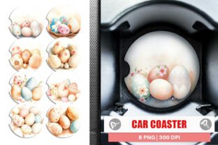 Car Coaster Easter Eggs Graphic by Artnoy · Creative Fabrica