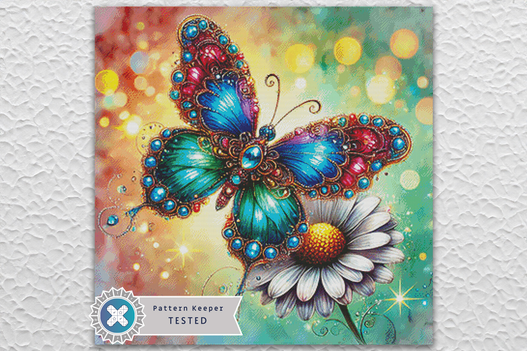 Daisy Butterfly Cross Stitch Pattern PDF