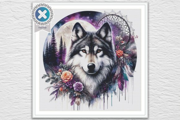 Dreamcatcher Wolf Cross Stitch Pattern