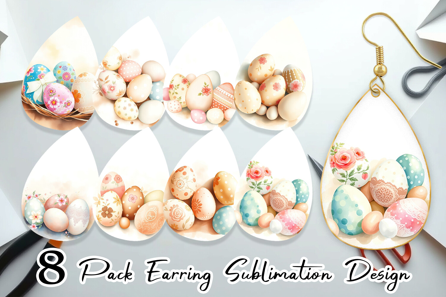 Earring Easter Eggs Graphic by Artnoy · Creative Fabrica