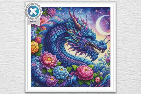 Purple Dragon Cross Stitch Pattern PDF