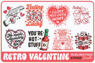 Retro Valentine's Day Sublimation Bundle Graphic by Yvaine · Creative ...