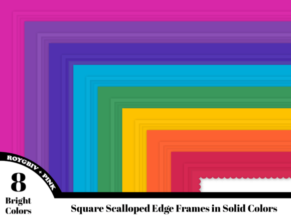 Scalloped Border Frames in Solid Colors