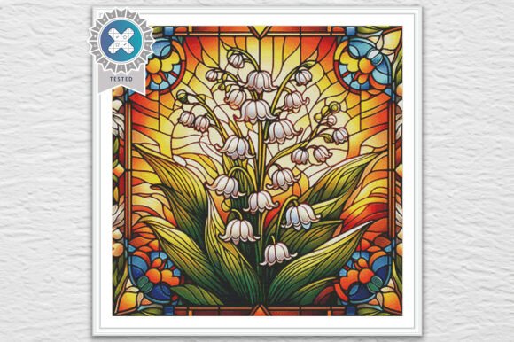 Stained-glass Lily Cross Stitch Pattern