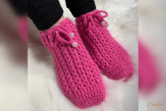 V-stitch Slippers Crochet Pattern