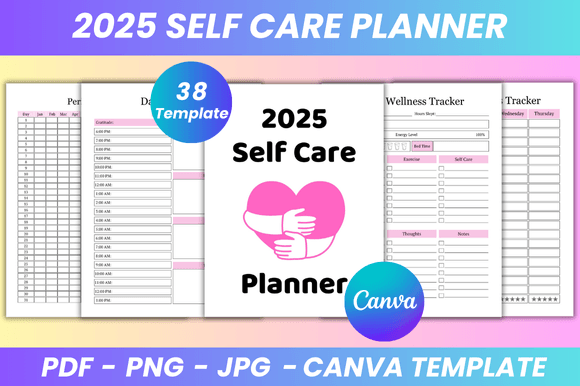 2025 Self Care Planner Canva Kdp