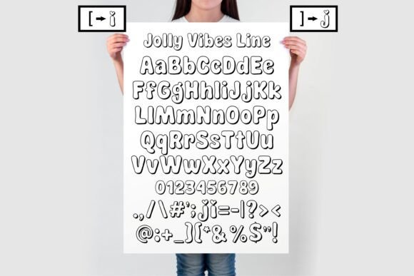 Jolly Vibes Line Font PNG with transparent background - Preview 1