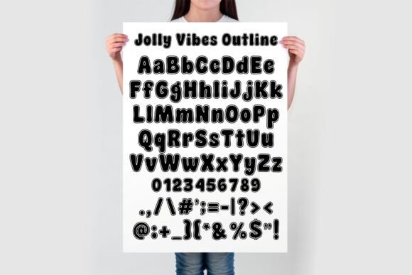 Jolly Vibes Outline Font PNG with transparent background - Preview 1
