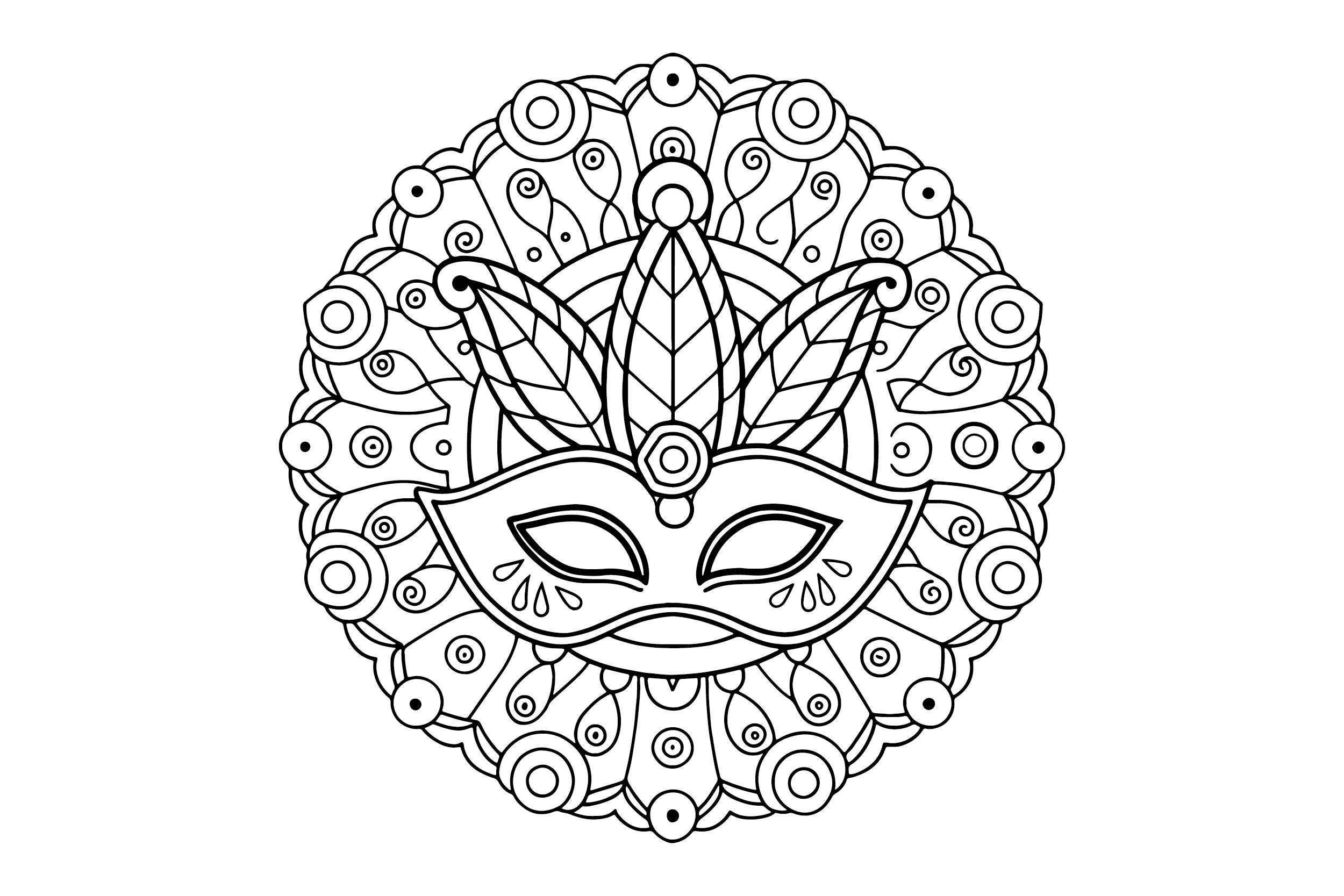 Mardi Gras Mandala Coloring Page Graphic by nusratjahan32321 · Creative ...